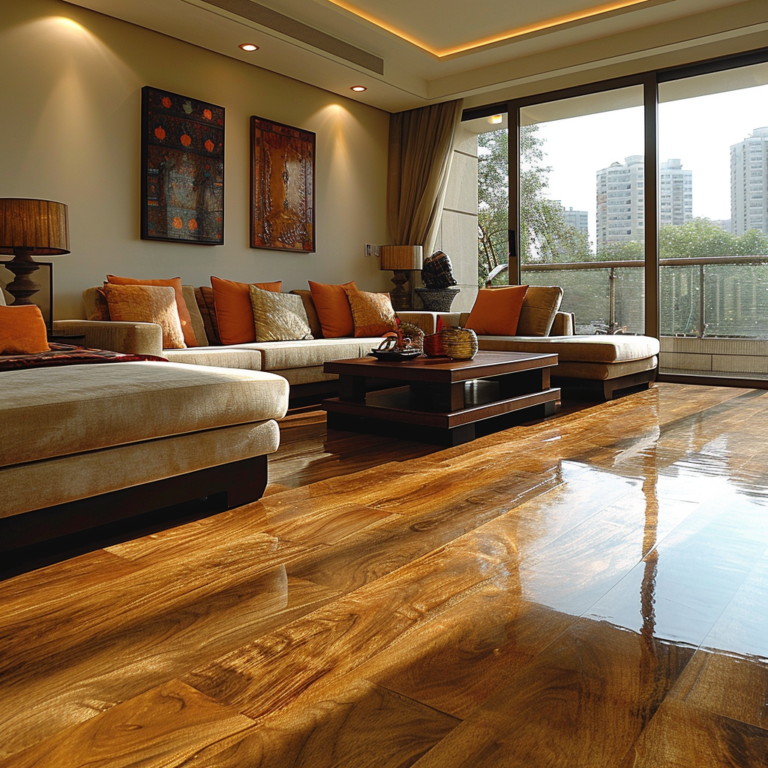 Living room wooden flooring Hyderabad
